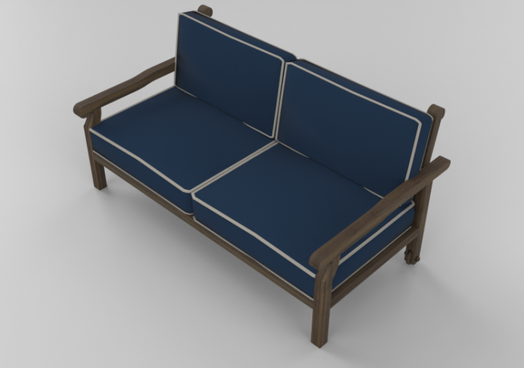 Chaises 3D - Canapé 2 places en bois massif - Sierra -...