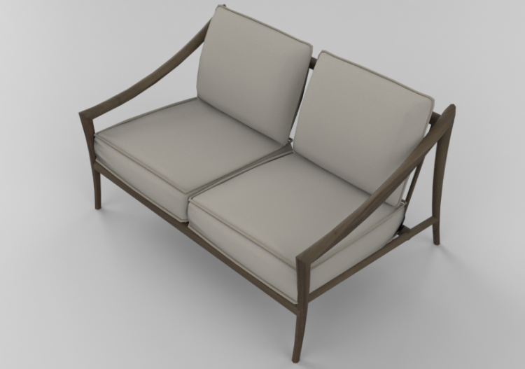 3D Chairs - 2 seater solid wood sofa - Sierra - 22515B -...
