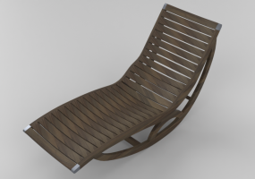 3D Deck chairs and sunbeds - Solid wood rocking deck chair - Sierra - 22045TK