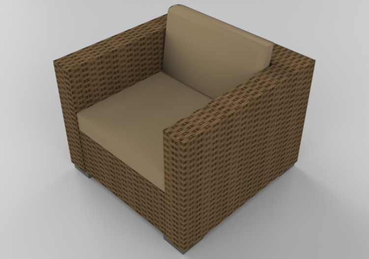Chairs and Sofas 3D - Wicker chair with armrests - ACCA...