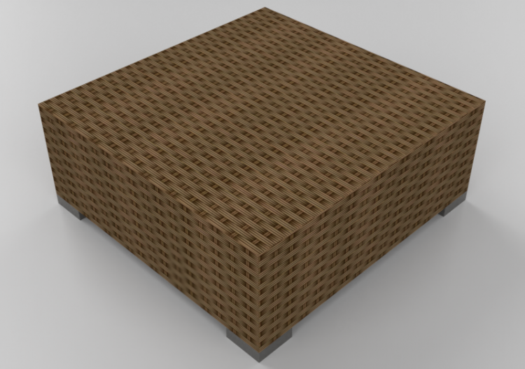 3D Tables - Wicker Table 75x75cm - ACCA software