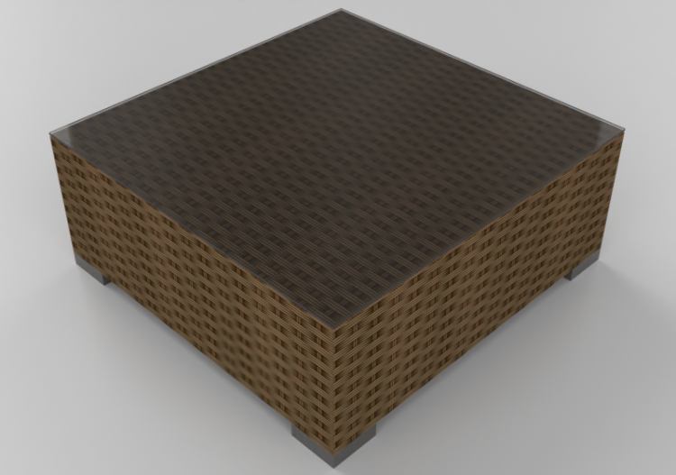 Tables 3D - Petite table en osier 75x75cm - ACCA software