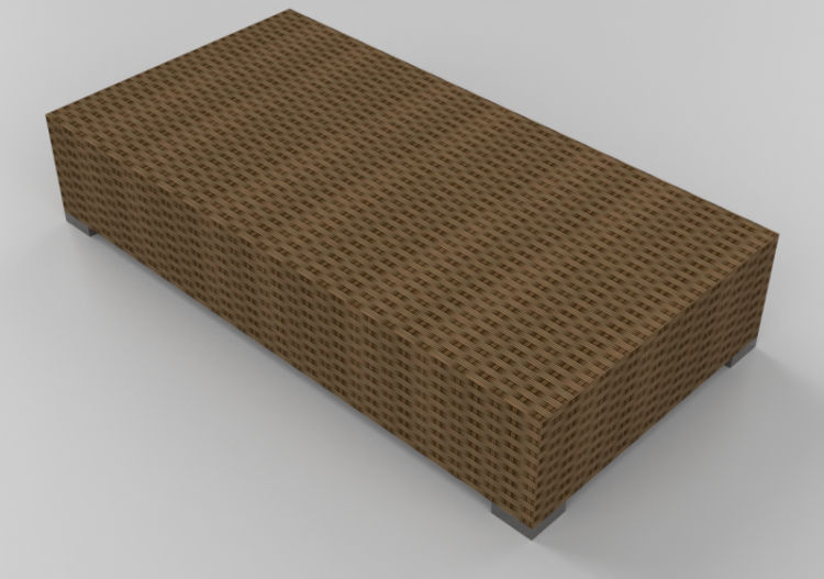 Tables 3D - Petite table en osier 150x75cm - ACCA software