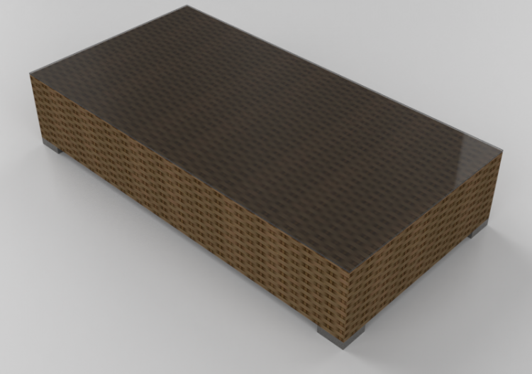 3D Tische - Rattan Tisch 150x75cm - ACCA software
