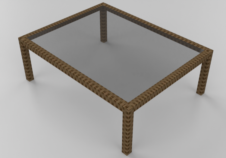 3D Tische - Rattan Tisch 100x78cm - ACCA software