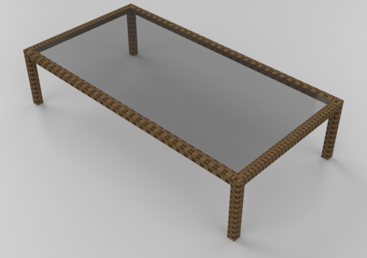 3D Tables - Wicker Table 150x78cm - ACCA software
