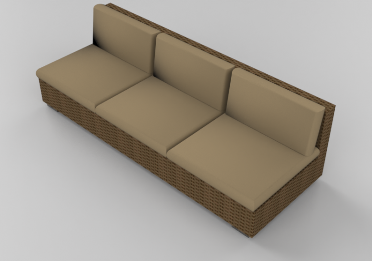 Sillas y Poltronas 3D - Sofá de mimbre tras plazas - ACCA...