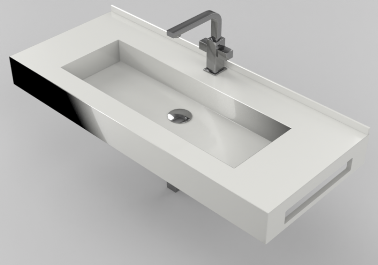 3D Waschbecken - Badezimmer Waschbecken 1010x420mm - Fiora...