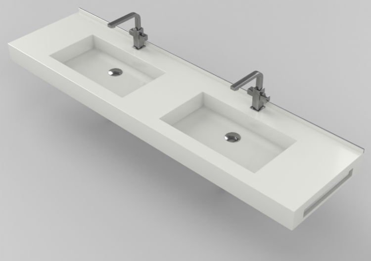 3D Waschbecken - Badezimmer Waschbecken 1810x480mm - Fiora...
