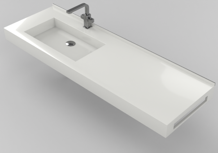 3D Waschbecken - Badezimmer Waschbecken 1510x480mm - Fiora...