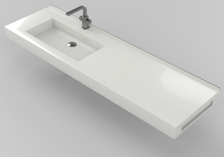 3D Sinks - Bathroom wash basin 1710x480mm - Fiora -...