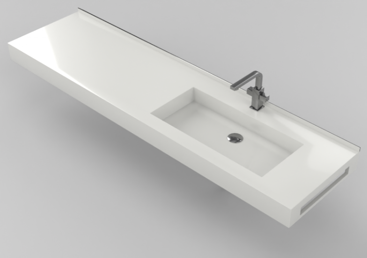 3D Sinks - Bathroom wash basin 1810x480mm - Fiora -...