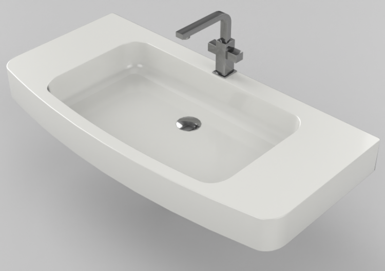 Lavabos 3D - Lavabo Salle de Bain 1010x480mm - Fiora -...