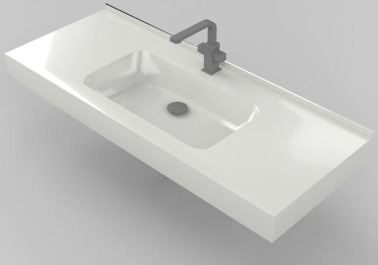 3D Sinks - Bathroom wash basin 1210x480mm - Fiora - IPCIG06...