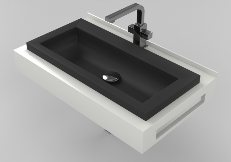 3D Sinks - Bathroom wash basin - countersunk 710x420mm -...