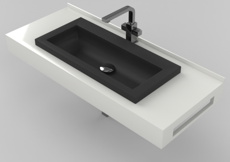 Lavabos 3D - Lavabo Baño encastrado 1010x420mm - Fiora -...