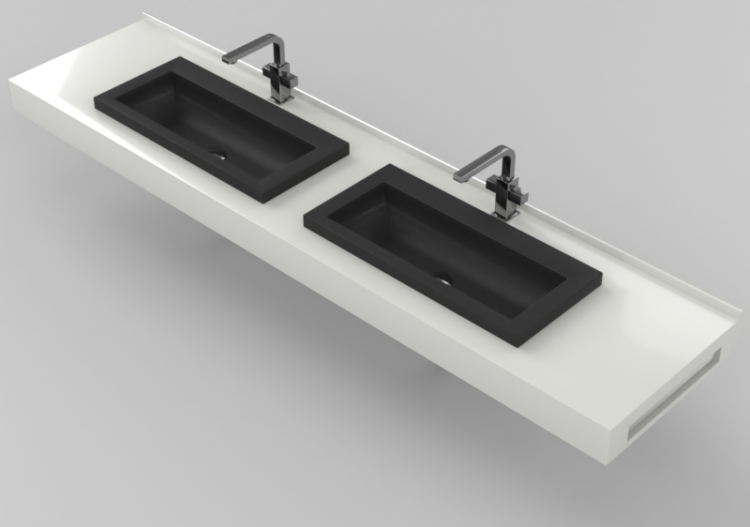 Lavabos 3D - Lavabo Baño encastrado 2010x480mm - Fiora -...