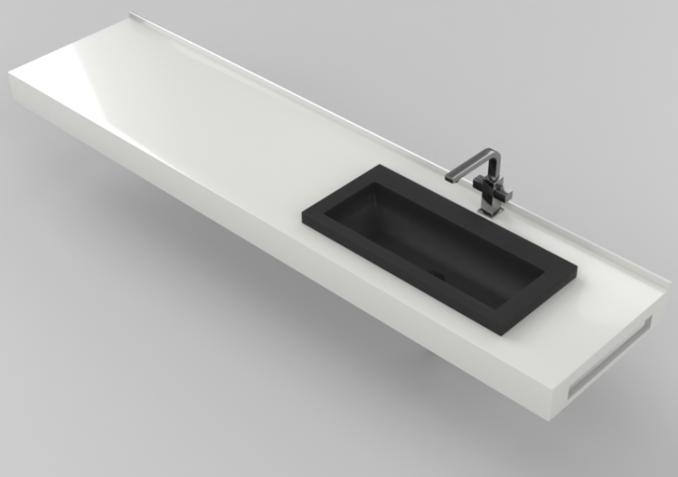 3D Waschbecken - Badezimmer Waschbecken 2010x480mm - Fiora...