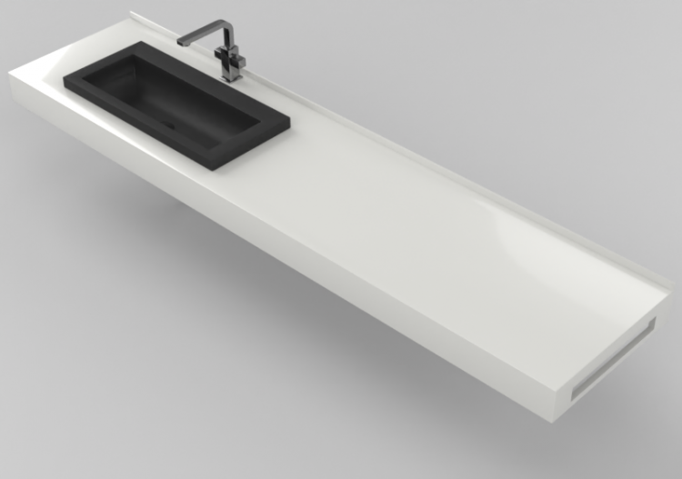 Lavabi 3D - Lavabo Bagno 2010x480mm - Fiora - FLCS2SX -...