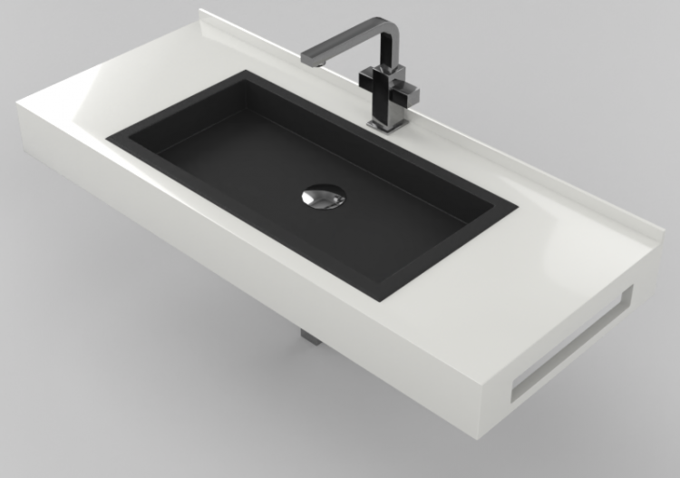 Lavabos 3D - Lavabo Baño encastrado 1010x420mm - Fiora -...