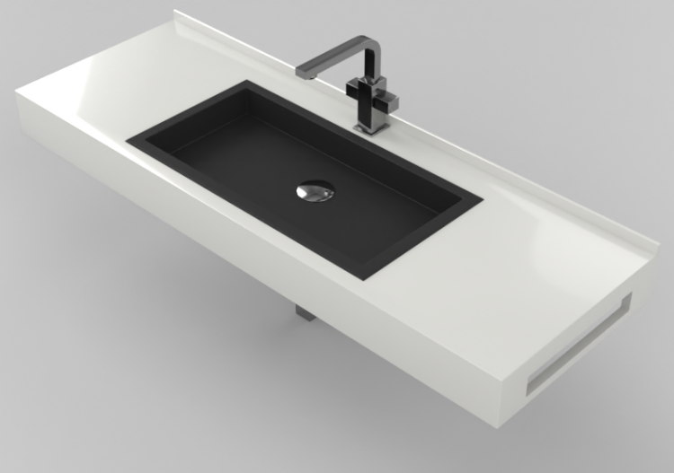Lavabi 3D - Lavabo Bagno da incasso 1210x420mm - Fiora -...