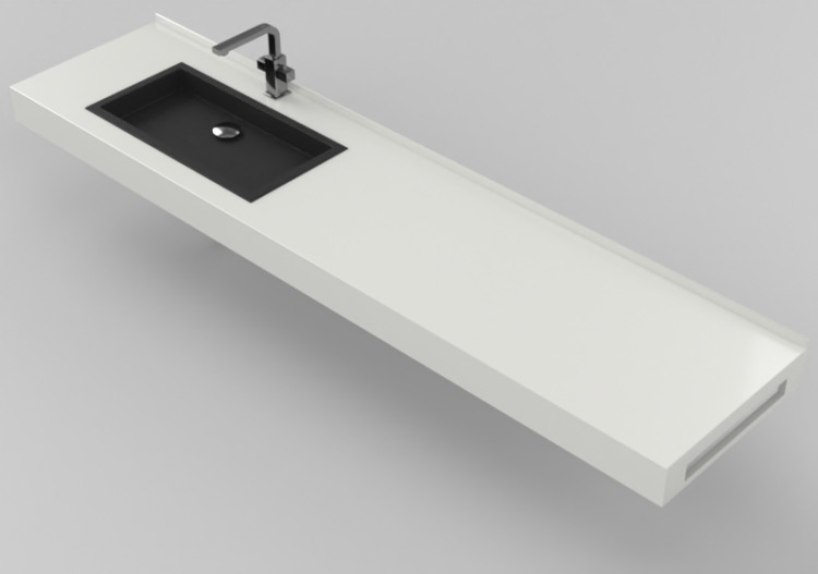 Lavabi 3D - Lavabo Bagno 2010x480mm - Fiora - FLCS2ASX -...