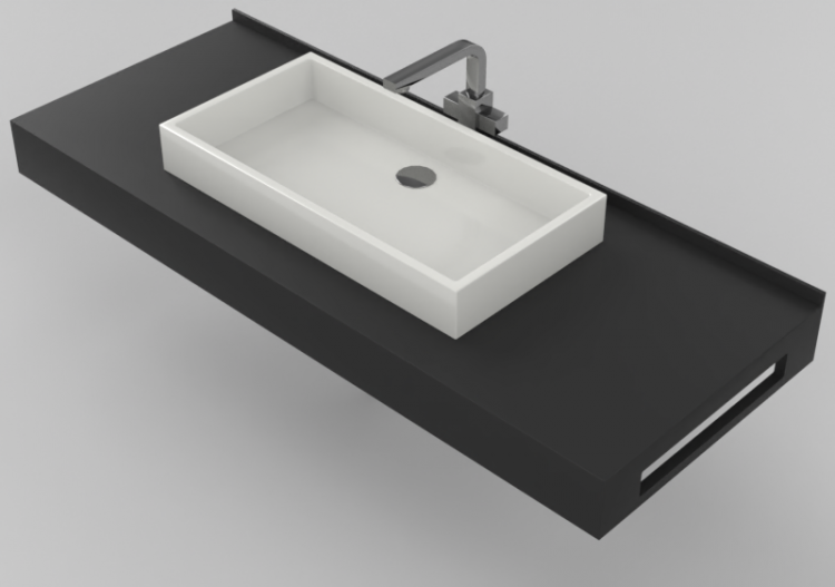 Pias 3D - Pia de Banheiro de apoio 1210x480mm - Fiora -...