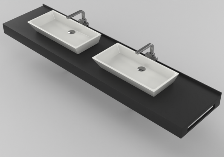 3D Waschbecken - Badezimmer Aufsatzwaschbecken 2010x480mm -...