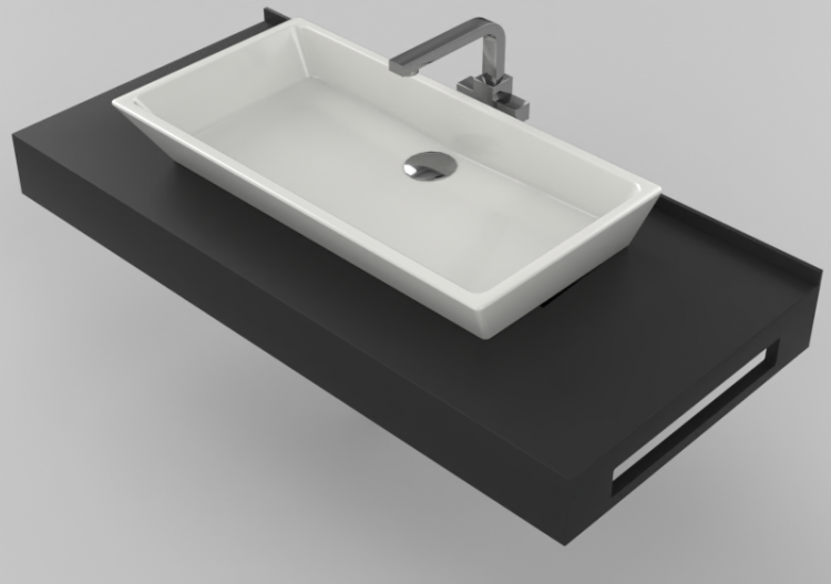 3D Sinks - Bathroom wash basin for base support 1010x480mm...