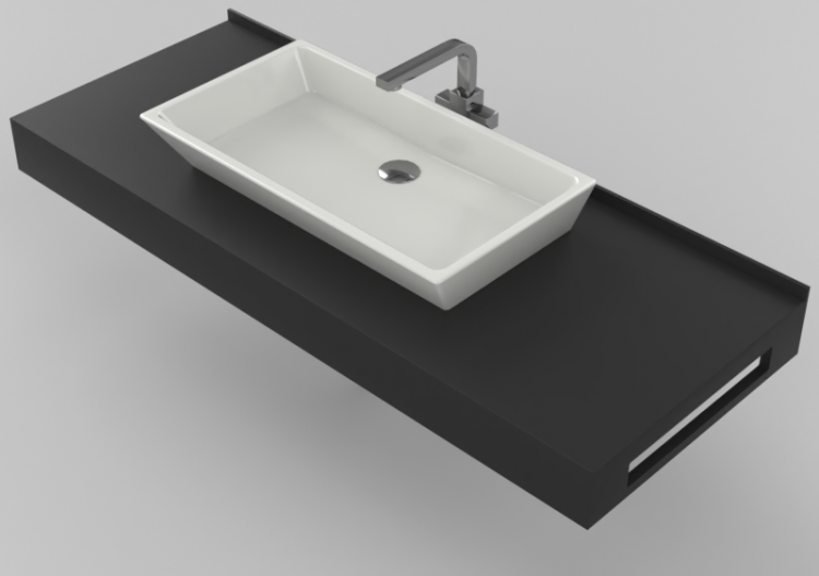 Lavabi 3D - Lavabo Bagno d'appoggio 1210x480mm - Fiora -...