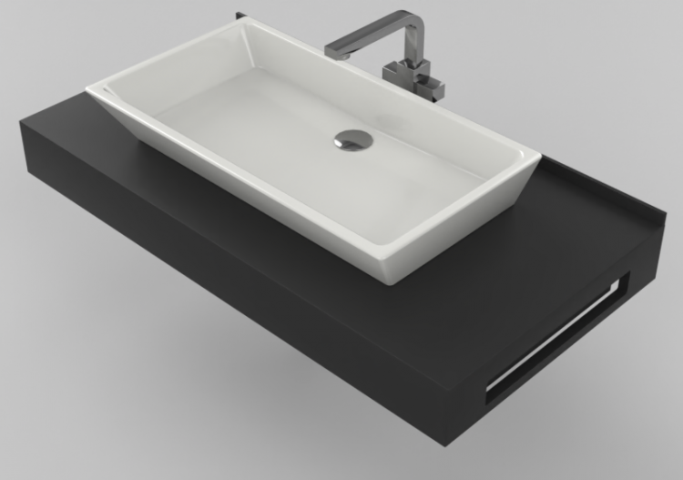 3D Waschbecken - Badezimmer Aufsatzwaschbecken 710x480mm -...
