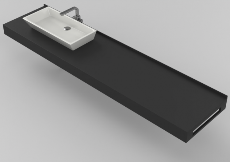 Lavabos 3D - Lavabo Baño sobrepuesto 2010x480mm - Fiora -...