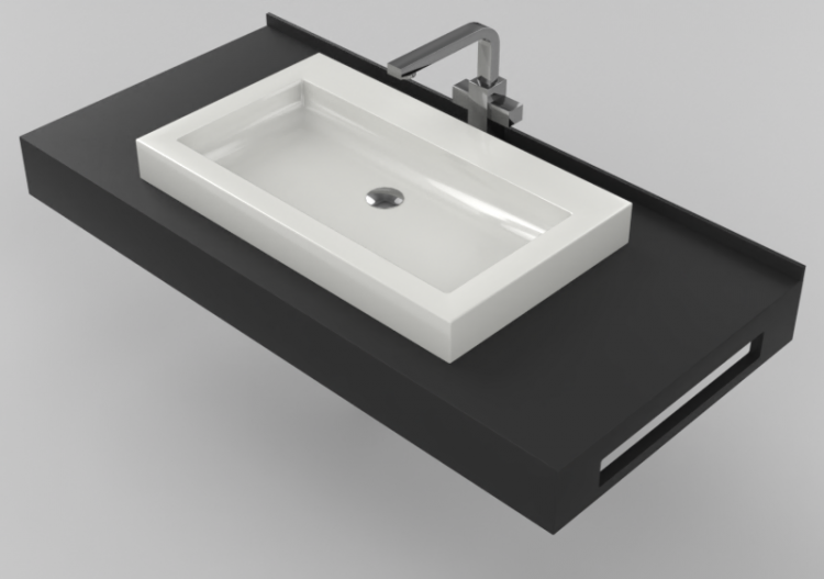 3D Sinks - Bathroom wash basin for base support 1010x480mm...