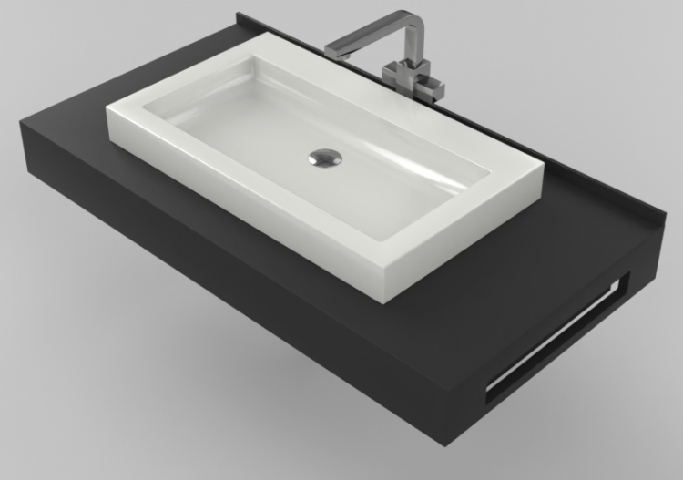Lavabi 3D - Lavabo Bagno d'appoggio 710x480mm - Fiora - ...