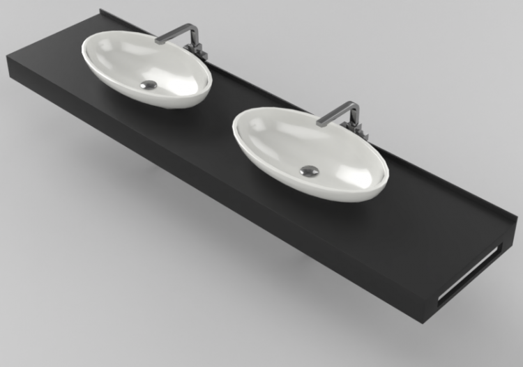Lavabos 3D - Lavabo Baño sobrepuesto 2010x480mm - Fiora -...