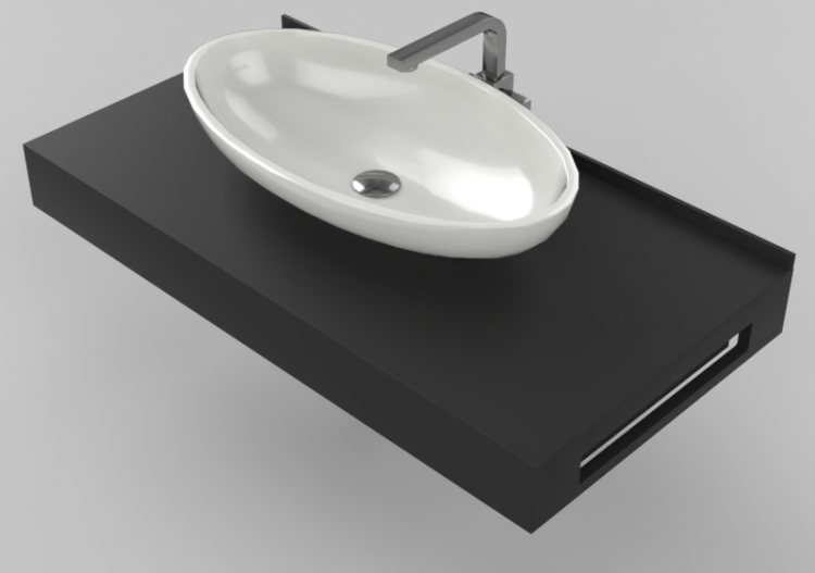 3D Sinks - Bathroom wash basin for base support 710x480mm -...