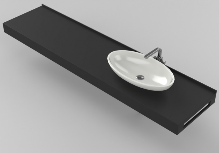 Lavabos 3D - Lavabo Baño sobrepuesto 2010x480mm - Fiora -...