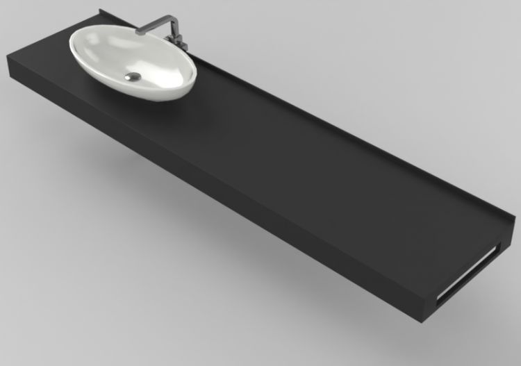 Lavabos 3D - Lavabo Baño sobrepuesto 2010x480mm - Fiora -...