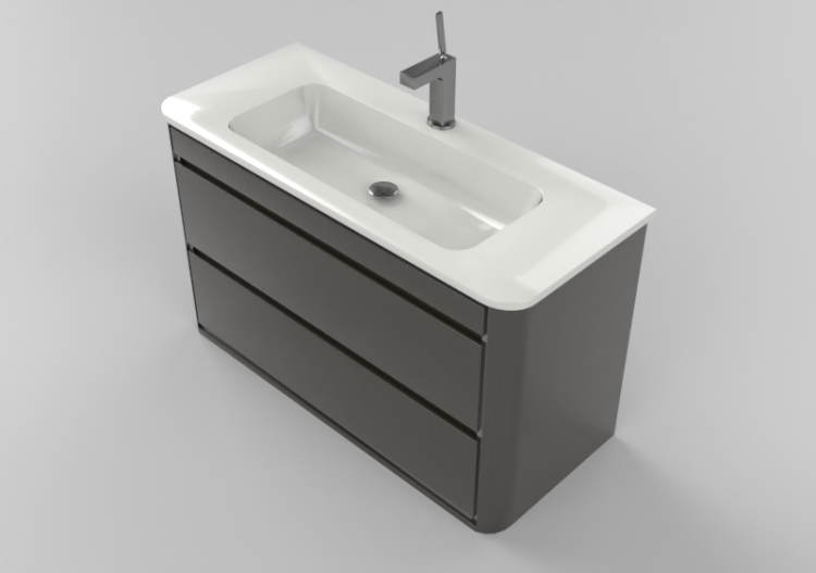 Móveis 3D - Móvel Banheiro suspenso 1000x500mm Fiora -...