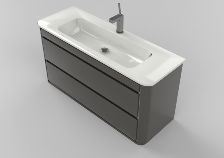 Meubles 3D - Meuble Salle de Bain suspendu 1200x500mm Fiora...