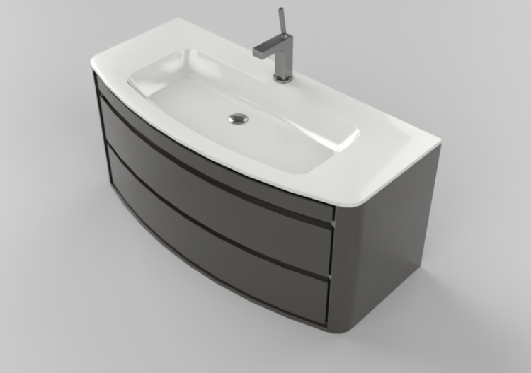 Móveis 3D - Móvel Banheiro suspenso 1200x500mm Fiora -...