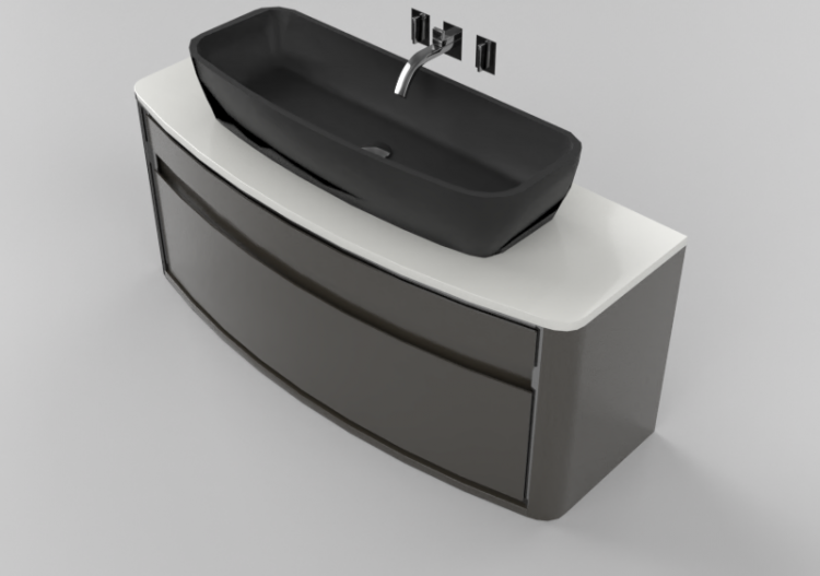 3D Möbel - Badmöbel hängend 1000x500mm Fiora - IHMSCS04 -...