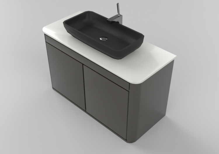 Meubles 3D - Meuble Salle de Bain suspendu 1000x500mm Fiora...