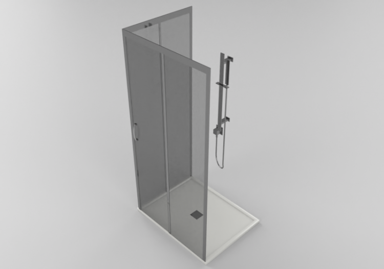 3D Showers - Shower tray with cabin 80x100cm - ACCA...