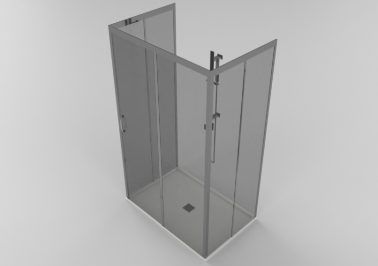 3D Showers - Shower tray with cabin 80x120cm - ACCA...