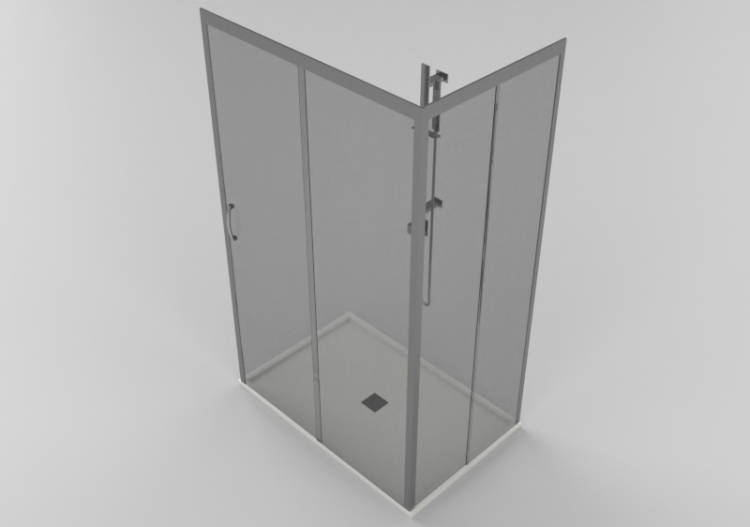 3D Showers - Shower tray with cabin 80x120cm - ACCA...