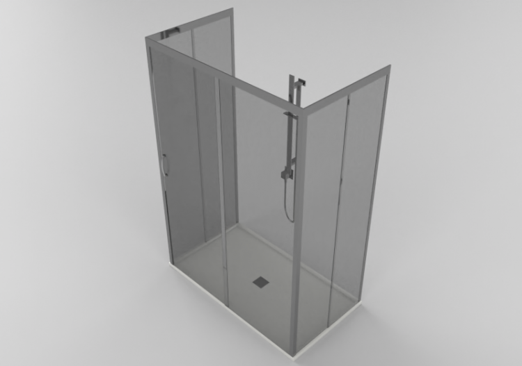 Duchas 3D - Plato ducha con mampara 80x140cm - ACCA...