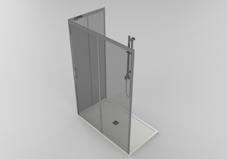 3D Shower - Shower tray with cabin 80x140cm - ACCA software
