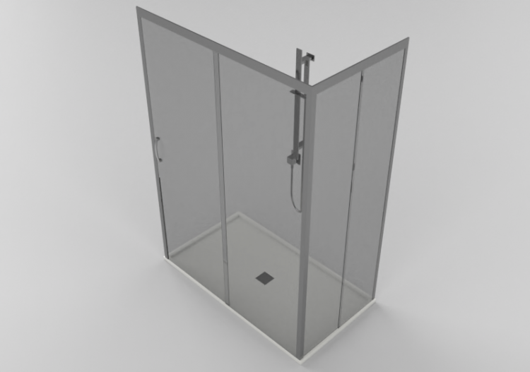 Duchas 3D - Plato ducha con mampara 80x140cm - ACCA...