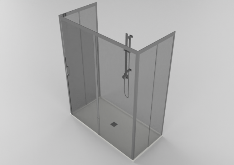 3D Shower - Shower tray with cabin 80x160cm - ACCA software